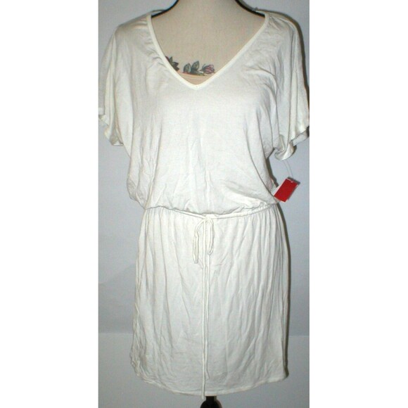 NWT New Josie by Natori Small S White Womens Cover up Dress Mesh Back Tie Soft - Picture 1 of 6
